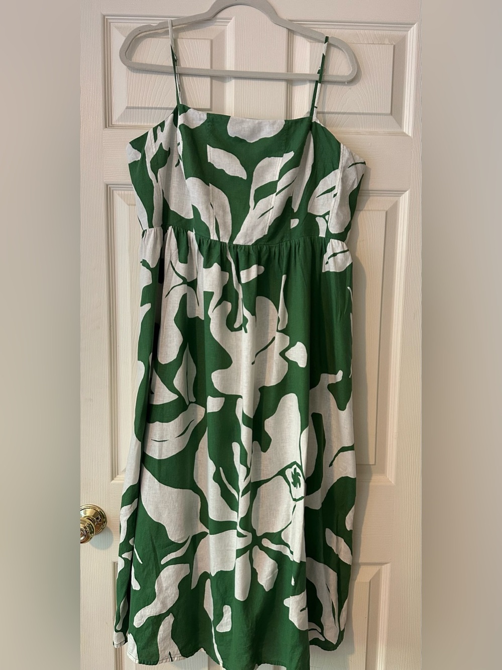 H&M Green and White Floral Maxi Dress